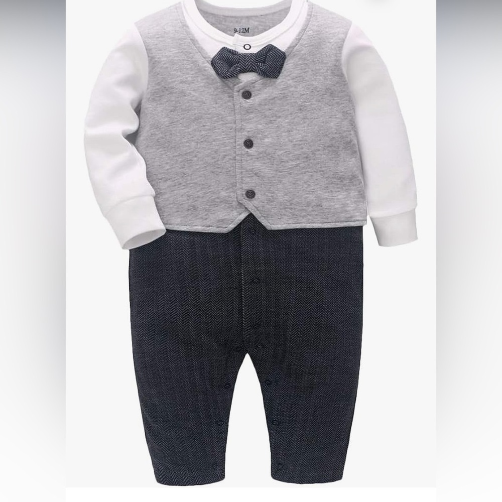 Amazon Gray and White Kids One Piece Footie